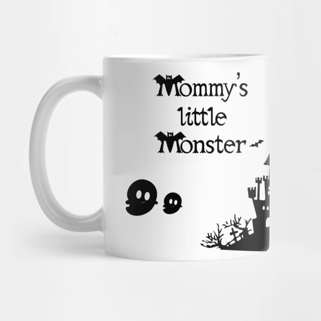 Mommy’s little monster, funny Halloween, ghost clipart, cute Halloween mask, Halloween ghosts by PrimeStore